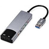 Coverzone | 6 in 1 USB Harici Ses Kartı, 5.1 ve 7.1 Kanal, SPDIF Optik Giriş &Ccedil;ıkış, Mikrofon Line In Front Rear Center Bass, 