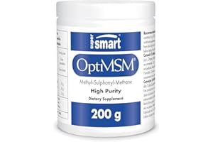 OptiMSM 200 G (Metil-sulfonil-metano) - Comfort articolare - Aiuta a ridurre il dolore articolare - Zolfo organico - Senza OGM - Vegano - Supersmart