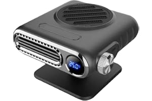 RKJRTK 12V/24V Portable Car Heater, With Digital Thermostat, Portable Heater, 150W Rapid Defrost Demister For Windshield & Cabin Winter Warmth Fast Heating Fan