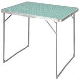 AKTIVE High Folding Table, 80 x 60 x 70 cm, Mint Colour, Aluminium Structure, Supports 30 kg, Light Weight, Hand Carry Handle