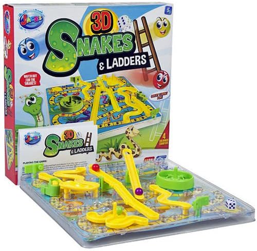 3D Snakes And Ladders Board Game Fun Family Xmas Kids Toys Gift Traditional.