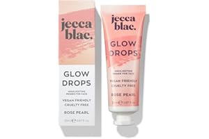 Jecca Blac Rose Pearl Glow Drops, Skin Primer, Lightweight Formula for Longlasting Base Makeup, Illuminates and Prepares Skin, Dewy Finish, Gender Neutral and LGBTIQA+ Inclusive Make Up, 20ml