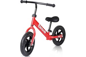 HADWIN Balance Bike for kids and Toddlers,red children Walking bike,12''lightweghit Adjustable kids training bike with Carbon Steel Frame