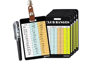 ZWOOGYM Golf Club Distance Range Cards with Holder, Back Writable Yardage Matrix Chart for Beginner to Advanced Players