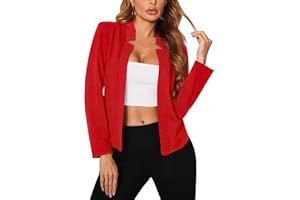 FWAY Blazer Donna Elegante Maniche Lunghe Blazer Cardigan Casual Business Foderato Anteriore Aperto Giacca
