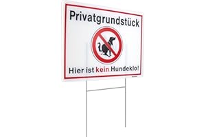 ‎GOODVIA Goodvia Privatgrundstück Kein Hundeklo Schild 32 x 24 cm Hartschaumplatte Mit H-Halterung, XL Verbotsschild Hier Keine Hundetoilette Mit UV Schutz