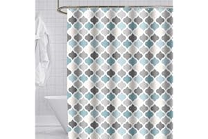 mefound Shower Curtain Waterproof Mould Proof & Mildew Resistant Geometric Printed Pattern Bathroom Curtains with 12 hooks,180x180cm(72x72Inch)