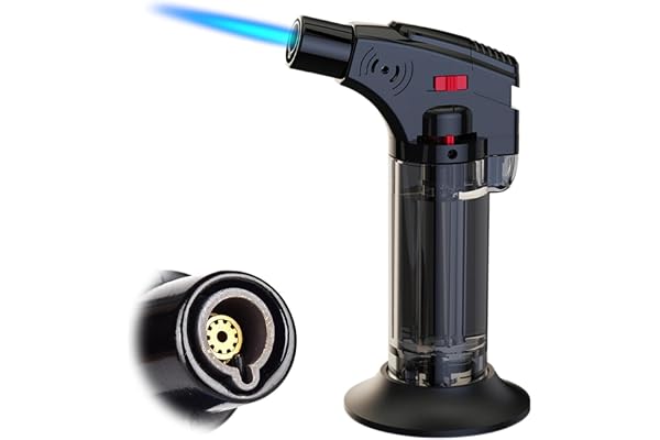Windproof Blow Torch Jet Flame I Culinary Kitchen Gas Lighter I Refillable Butane Gas Lighter I Suitable for Fireworks, BBQs Coal, Campfire, Candle (Multicolor)