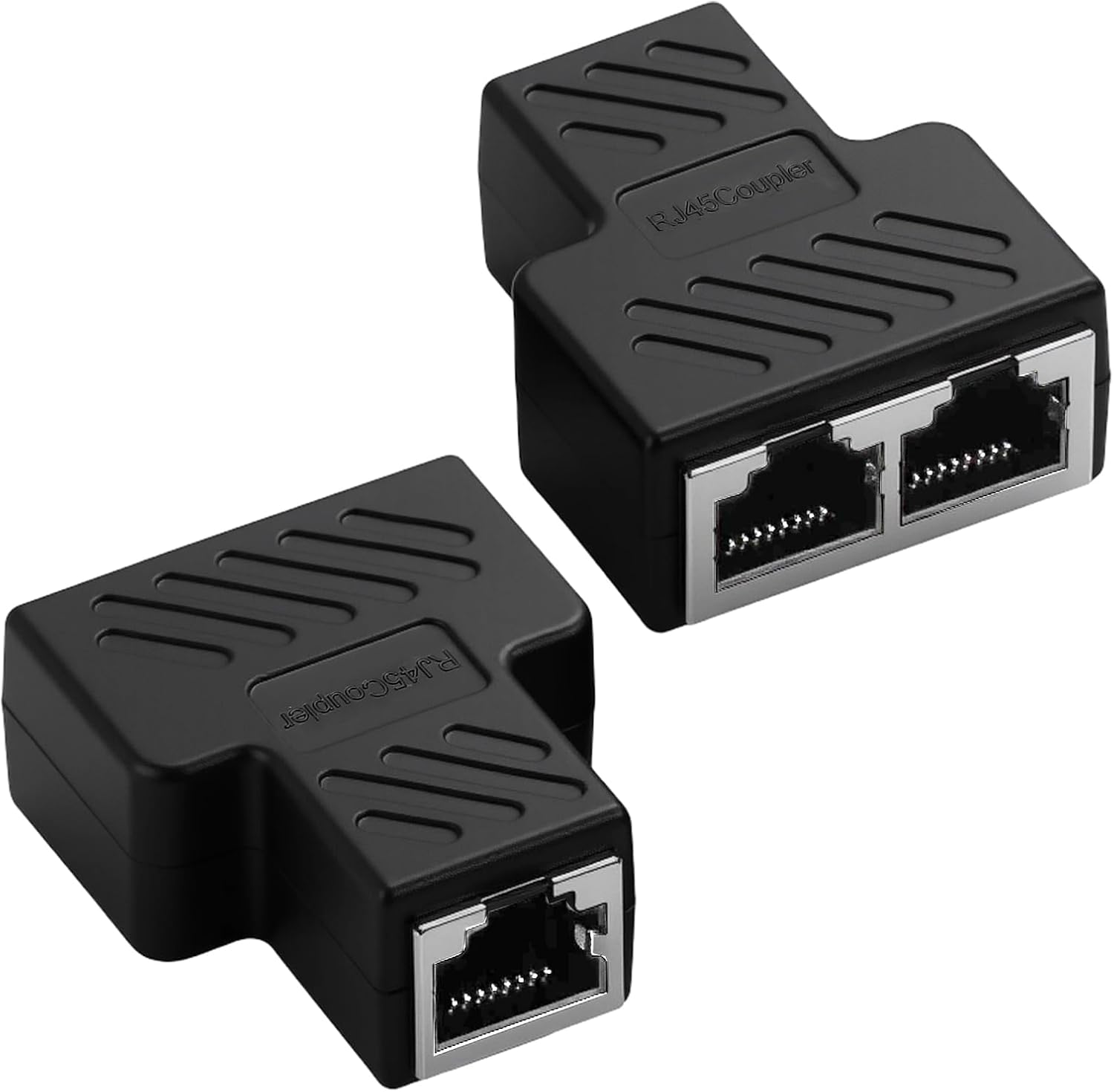 2 Piezas Empalme RJ45 1 a 2, Duplicador Ethernet Splitter Sin Corriente Divisor RJ45 para Cables Cat5 5e 6 7 8, Duplicador RJ45 para Computadora Enrutador, Ladron Ethernet 100Mbps Conectar y Usar