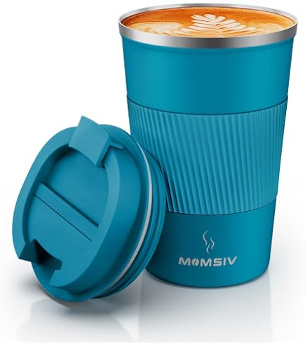 Lot De 2 Mugs Isothermes En Acier Inoxydable 304 - 280 Ml Double Paroi - Avec Poignée - Pour Café, Thé, Lait - 10