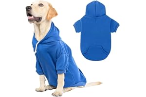 KOOLTAIL Basic Hunde-Kapuzenpullover – weicher und warmer Hunde-Kapuzenpullover mit Loch für die Leine und Tasche, Wintermantel für kaltes Wetter, für kleine, mittelgroße und große Hunde, Welpen,
