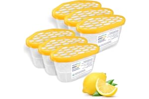 Aquafloow Deshumidificador 400 ml, Antihumedad Habitación 6 Piezas LEMON | Neutralizador de Olores, Absorbente de Humedad para Cocina, Armario, Baño, Estudio, Ropa