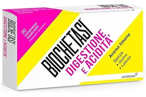 ALFASIGMA Biochetasi Digestione E Acidità 20 Compresse Masticabili Aroma Limone | Senza Glutine e Lattosio