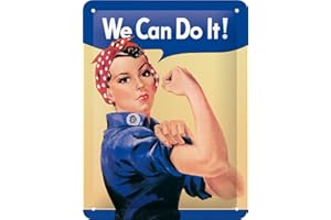 Nostalgic-Art Plaque Vintage USA – We Can do it – Idée de Cadeau pour Les Femmes, en métal, Design Retro pour la décoration, 15 x 20 cm