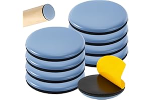 Menibeuty 8pcs 50 mm (Rond) Patins en Tefon pour Meubles, PTFE - pour Meubles - Évite Les Frottements sur Les Parquets Ou Moquettes - Idéal pour Déplacer des Meubles Lourds