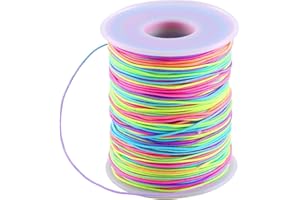 QILUCKY Elastische Faden Perlenschnur Gummiband Schmuckherstellung Schnur Gummikordel Regenbogen Farbe Stretch Schnur Bastelschnur Perlen Kordel für DIY Schmuck (Farbe)