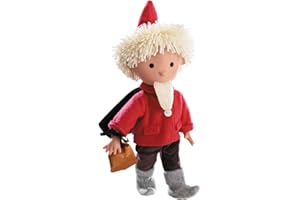 Götz 0070101 Sandmann Puppe in rot mit Schlafsandbeutel - 37 cm große Weichkörperpuppe geeignet für Kinder ab 18 Monaten