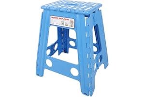 EJOYOUS Składany Stołek Teleskopowy - Taboret Łazienkowy, Drabina, Krzesło Kempingowe i Ogrodowe z Kropkami, Antypoślizgowe 45 cm