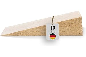 haggiy Cale en bois dur - Set de cales en bois - Cales en hêtre naturel - Butoir de porte - Idéal pour les meubles, le montage, le bricolage - (LxLxH) 80 x 25 x 20 mm (10 Pcs.)