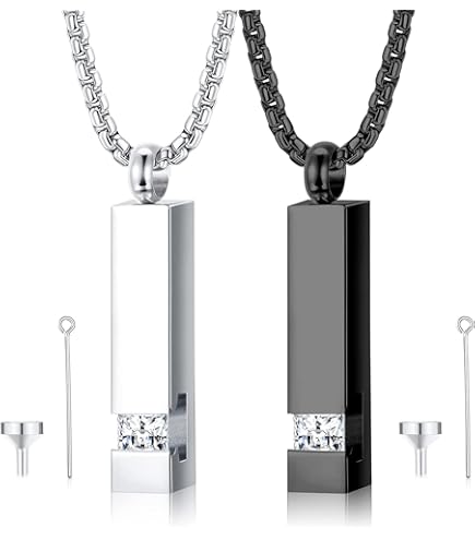 CREATCABIN Collier Urne Funéraire Verre Forme Cœur Bijou