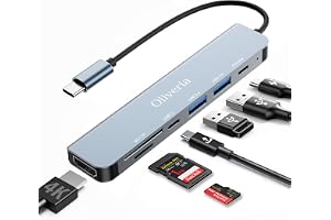 7-i-1 USB C Hub multiport adapter med 4K HDMI, SD&TF-kortläsare, USB 3.0 och 2.0 portar, 100 W PD för MacBook Air/Pro, Galaxy
