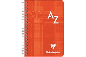 Clairefontaine 8509C Una rubrica a spirale - 9x14 cm - 180 pagine a quadretti piccoli - carta bianca 90g- copertina in carta laminata - colore casuale