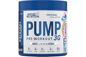 Applied Nutrition Pump 3G Pre Workout, Boisson de Pré-Entraînement, Booster Musculation, Énergie, Concentration et Performance (375g (Pack of 1), Rainbow Unicorn)