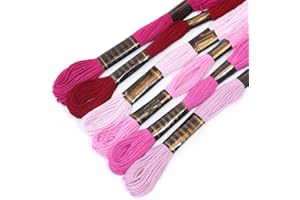 CRAFT&CO 100% Cotton Embroidery Thread Floss Bundle, Pack of 6 in Shades of Plum (Other Shades Available). Ideal for Cross Stitch, Embroidery, Friendship Bracelets & Children's Crafts