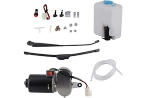 QQMORA Kit d'assemblage d'essuie-glace électrique Kit d'essuie-glace électrique universel bras de lame de moteur bec d'eau Pot tuyau adapté pour UTV ATV