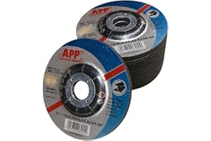 NTools SDSS - Set di 5 dischi smerigliatrice 115 x 6,4 x 22,23 mm per smerigliatrice angolare | Disco smerigliatrice ferro | Forma FEPA 27 (centro depresso), spessore 6,4 mm | Set di 5 pezzi