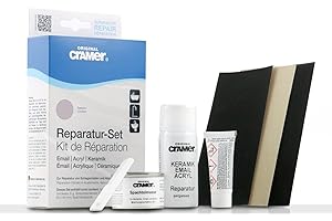 Cramer Pergamon Set de réparation de baignoires en céramique, émail et acrylique, crème