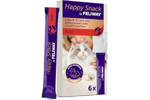 Happy Snack by FELIWAY - läckra och lugnande godis för katter - låda med 6 pinnar med nötköttssmak - hjälper katter att känna