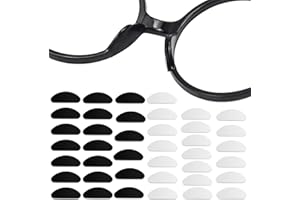 RAPIDBOK 20 Paia di Naselli per Occhiali in Silicone, Naselli per Occhiali Adesivi a Forma di D, 10 Paia di Naselli per Pcchiali Trasparenti + 10 Paia di Naselli per Occhiali Antiscivolo Neri