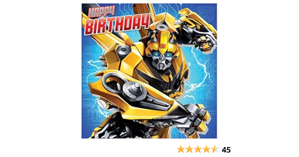 Carte D Anniversaire Carree Transformers Amazon Fr Fournitures De Bureau