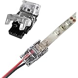 3528 2 Pin 8mm LED Strip Connectors - DIY Strip to Wire Quick Connection for 12v 24v Single Color Led Strips Lights (Pack of