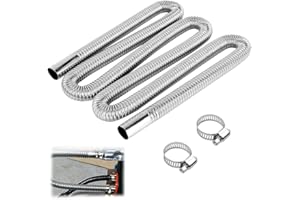 ZDQC 200 cm Abgasschlauch,Abgasrohr 25mm,Abgasrohr Standheizung,Abgasschlauch für Stromerzeuger,Schalldämpfer Standheizung,Abgasrohr Abgasschlauch,mit Zwei Edelstahl Auspuffschelle