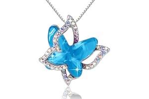 CERSLIMO Heart Diamond Necklace for Girls - Crystal Heart Pendant, Kids Jewellery Gifts for Birthday, Christmas - Children's Necklace