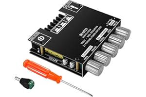 XRLUC Bluetooth Amplifier Board, 50W×2 &100W Power Amplifier, 2.1 Channel with Subwoofer, 12V-24V Wireless 5.0 Audio Power Amplifier Module with Treble and Bass Control for Home Theater DIY Speakers