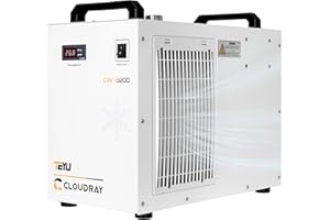 Cloudray CW-5200TH Industrial Water Chiller 5200 CW-5200 Water Chiller CO2 Water Chiller CW-5200 6L 0.81HP 3.43gpm Water Cooling System for Cools 5596 Btu/h CO2 Cutting Engraving Machine NO VAT