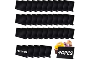 SENENQU 40 PZ - Lavagnette Cancellabili Piccole a L 10x7,5 cm, Cartellini Prezzi Riutilizzabili Numeri Tavoli Ristorante - Per Buffet, Pasticcerie, Matrimoni​​