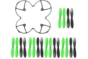 AFUNTA pour Hubsan Propeller Blades Props 5x définit Noir / Vert Hélices pour Hubsan X4 H107 H107L H107C H107D Quadcopter et la Garde Propeller Blades protection de couverture pour Hubson X4 H107C H107D Quadcopter