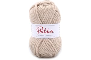 Phildar - Pelote de Laine Phil RAPIDO - Laine à Tricoter - 25% Laine peignée,25% Acrylique,50% Polyamide - Aiguille n°7 - Couleur Sable