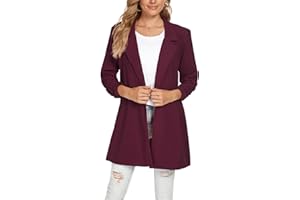 LADI TREND Womens Long Blazer Casual Long Sleeve Jacket Oversized One Button Coat Formal Suit