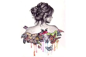 DCIDBEI 40X50CM / 16X20 pouces 5D Diamant Peinture Point De Croix Broderie Diamond Painting Kits Fée Papillon Salon Chambre Décoration Autocollant Toile de Point de Croix Murale Cadeau