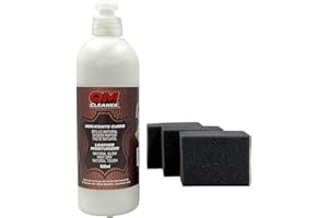 QM Cleaner Trattamento in Crema rinnova Pelle Auto, Divano e sedili. Idrata e nutre i Rivestimenti e Le superfici in Pelle - 500 ml di 3 spugne aggiuntive