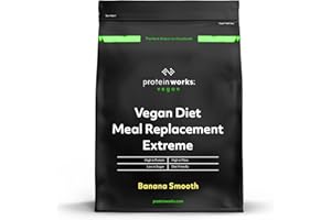 THE PROTEIN WORKS Protein Works - Vegan Diet Meal Replacement Extreme | Plant Based Meal Replacement Shake | Added Vitamins | Aids Weight Loss | 16 Servings | Banana Smooth | 1kg
