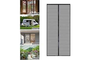 ZIOAXXIC Fliegengitter Tür Magnet Moskitonetz Tür Insektenschutz Glasfaser Fliegenschutzvorhang Ohne Bohren Für Balkontür Terrassentüren,Automatisch Verschließen,Schwarz 75x195cm