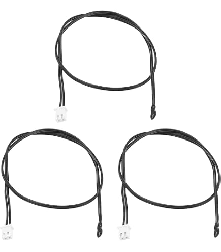 QUARKZMAN 3 Stück NTC-Thermistor-Sonde 5K – Vernickelte Kupferspitze, 1 M Kabel, -30 Bis +125 °C, Für Klima, Kühlschrank & Heizung