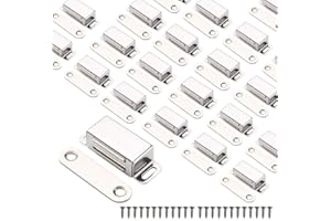 Schrankmagnete Mousike Schranktürverschluss für Küche Badezimmerschrank Kleiderschrank Schrankverschlüsse Schranktür Schubladenriegel (Silber 20er Pack)