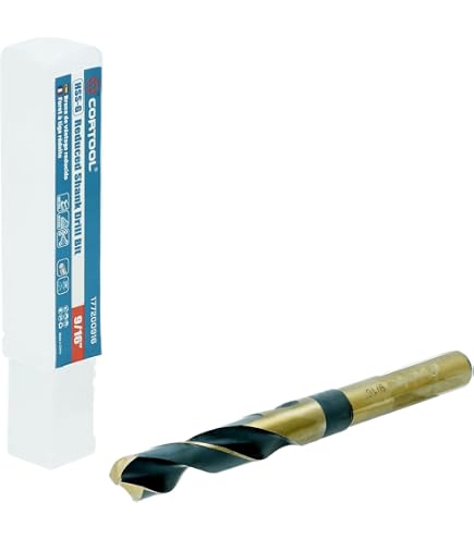 HARFINGTON 15/16" Drill Bit 1/2" Reduced Shank 3-Flat 4241 High Speed Steel Nitriding Black 118° For Soft Materials Wood Plastic Iron Copper Aluminum